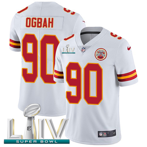 Kansas City Chiefs Nike #90 Emmanuel Ogbah White Super Bowl LIV 2020 Youth Stitched NFL Vapor Untouchable Limited Jersey->youth nfl jersey->Youth Jersey